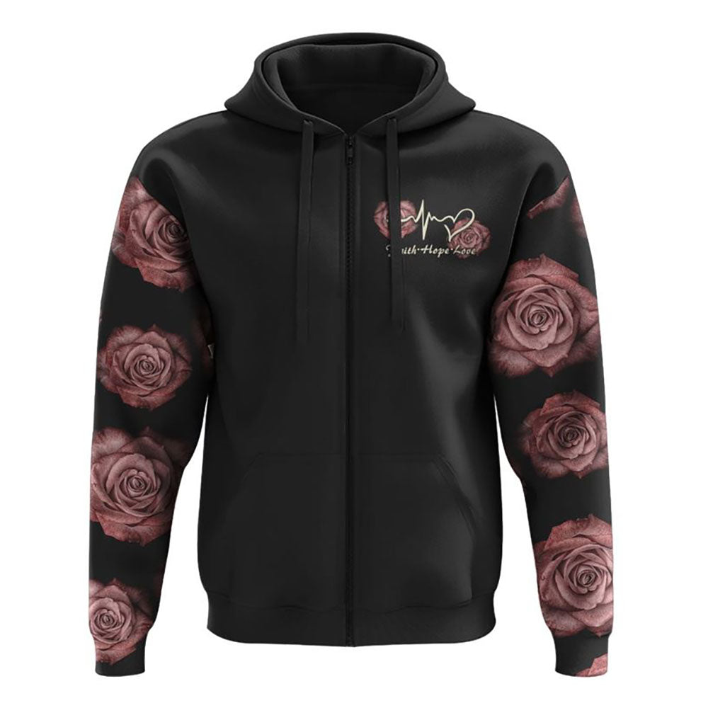 Rose Wings Cross Light All Over Print 3D Hoodie, Christian Hoodie, Christian Sweatshirt, Bible Verse Shirt