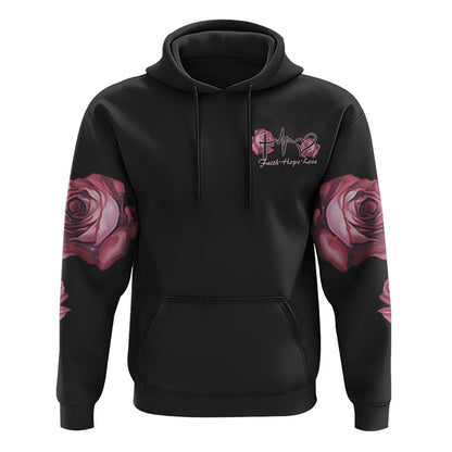 Rose Wood Cross Butterfly All Over Print 3D Hoodie, Christian Hoodie, Christian Sweatshirt, Bible Verse Shirt