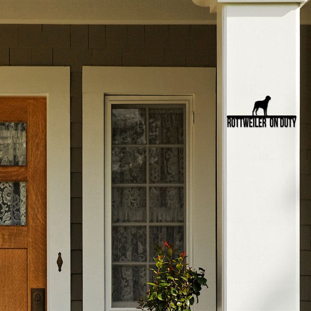 Rottweiler On Duty Metal Sign, Anniversary Gift, Dog Wall Decor, Dog Wall Art, Home Decor Sign