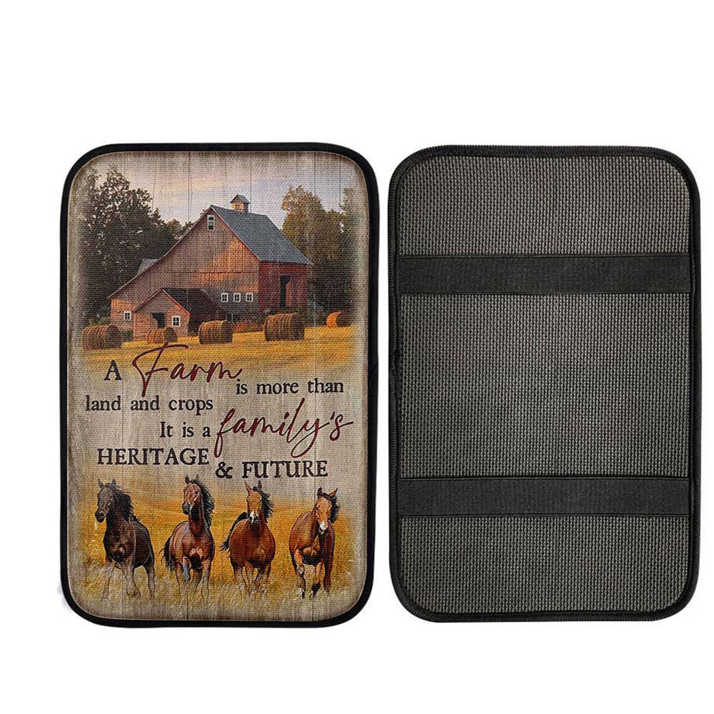 Running Horse A Farm Is More Than Land And Crops Car Center Console Cover, Christian Gift Car Armrest Pad