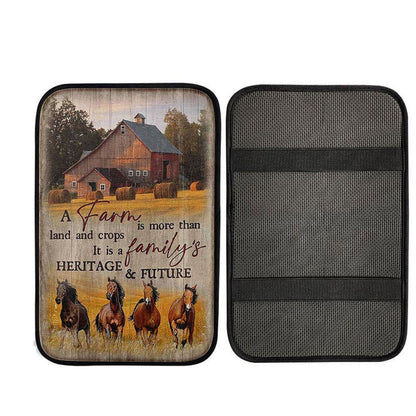 Running Horse A Farm Is More Than Land And Crops Car Center Console Cover, Christian Gift Car Armrest Pad
