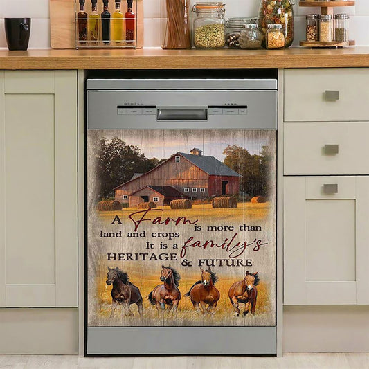 Running Horse A Farm Is More Than Land And Crops Dishwasher Cover, Inspirational Dishwasher Wrap, Christian Kitchen Decoration