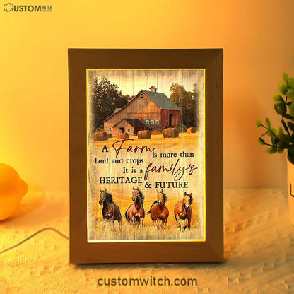 Running Horse A Farm Is More Than Land And Crops Frame Lamp Print - Inspirational Frame Lamp Art - Christian Art Home Decor