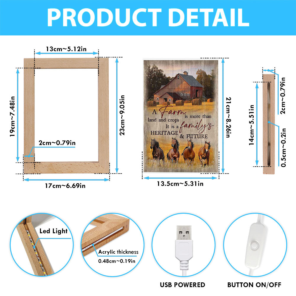 Running Horse A Farm Is More Than Land And Crops Frame Lamp Print - Inspirational Frame Lamp Art - Christian Art Home Decor