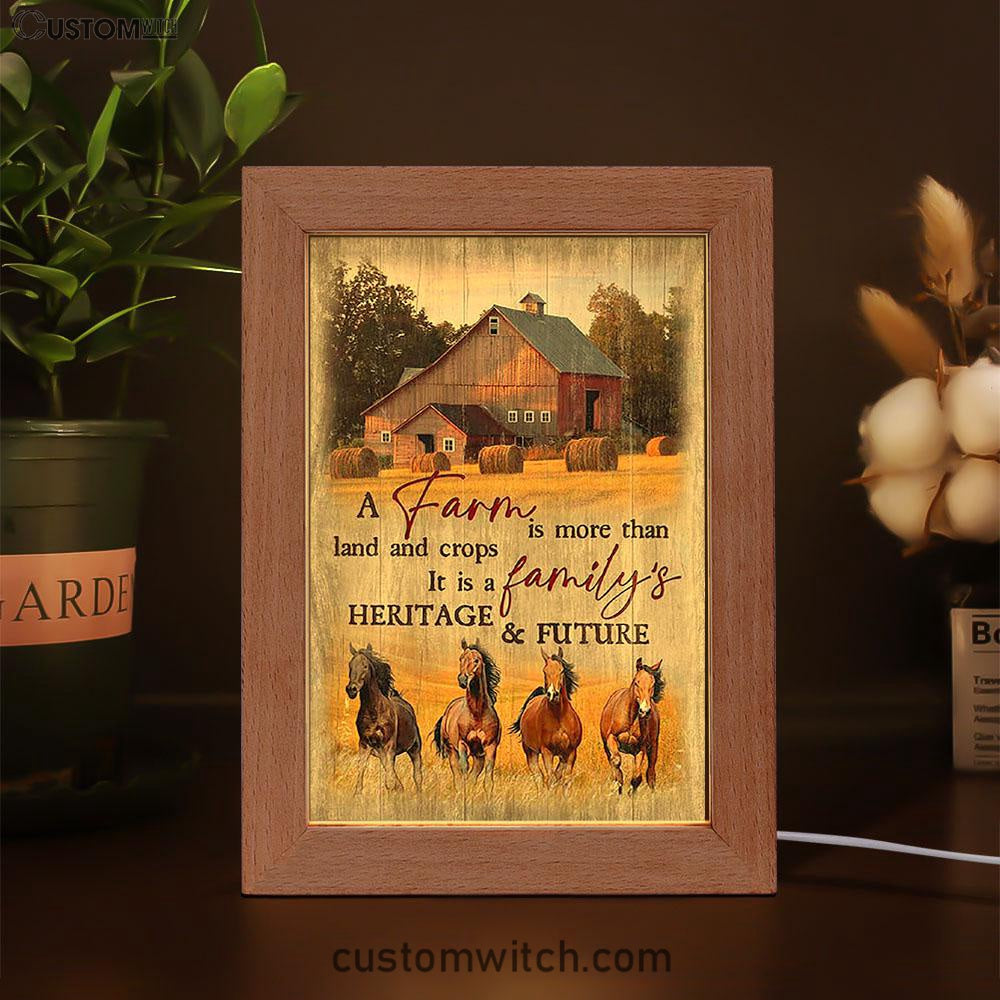 Running Horse A Farm Is More Than Land And Crops Frame Lamp Print - Inspirational Frame Lamp Art - Christian Art Home Decor