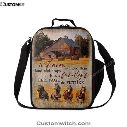 Running Horse A Farm Is More Than Land And Crops Lunch Bag, Bible Verse Lunch Bag For Men And Women
