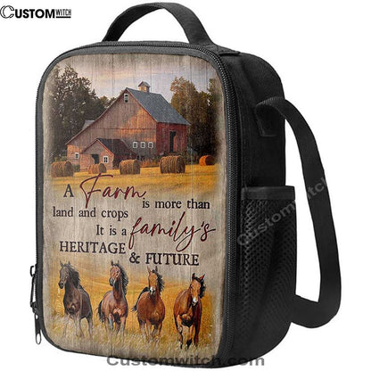 Running Horse A Farm Is More Than Land And Crops Lunch Bag, Bible Verse Lunch Bag For Men And Women