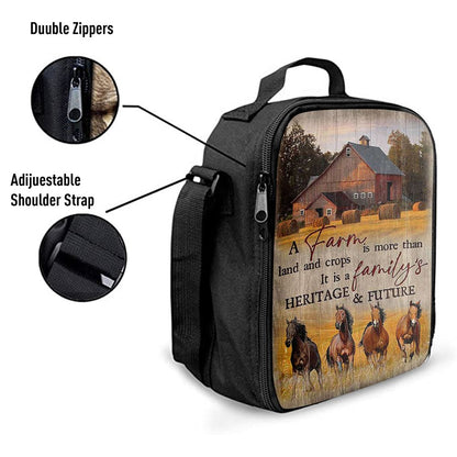Running Horse A Farm Is More Than Land And Crops Lunch Bag, Bible Verse Lunch Bag For Men And Women