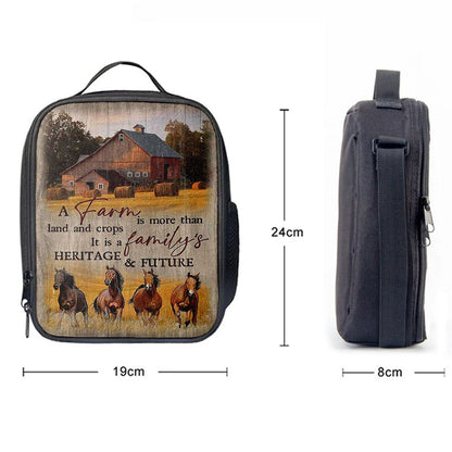 Running Horse A Farm Is More Than Land And Crops Lunch Bag, Bible Verse Lunch Bag For Men And Women