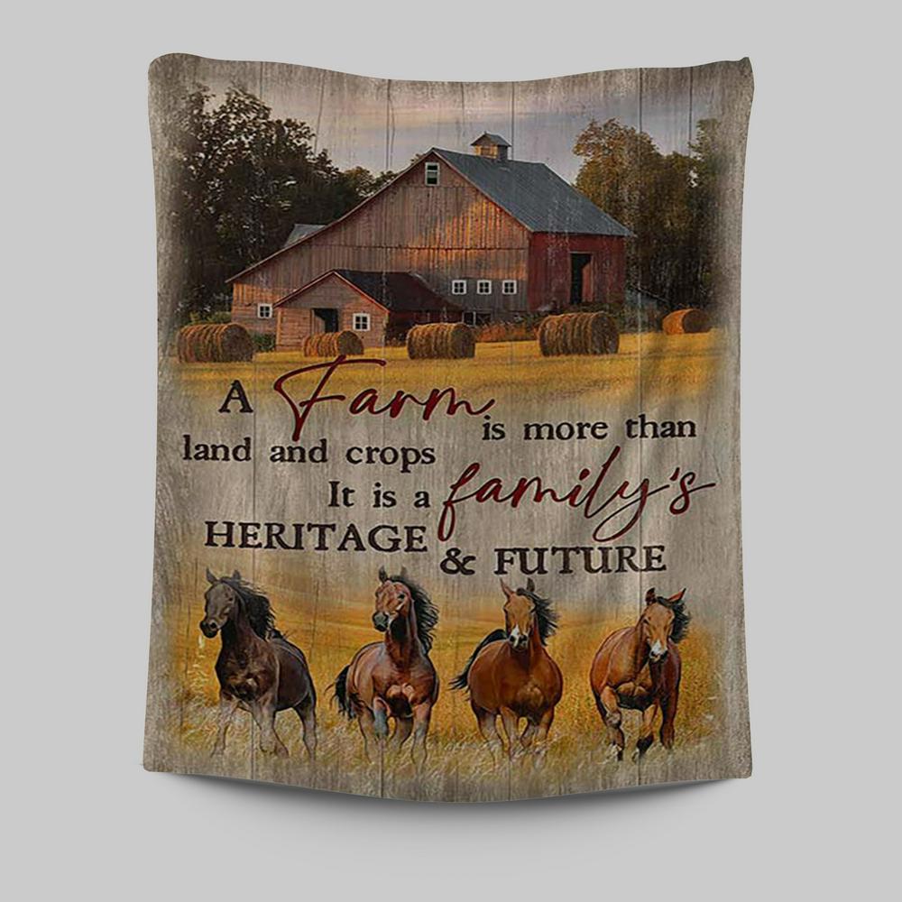 Running Horse A Farm Is More Than Land And Crops Tapestry Print - Inspirational Tapestry Art - Christian Wall Art Home Decor
