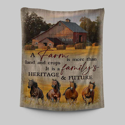 Running Horse A Farm Is More Than Land And Crops Tapestry Print - Inspirational Tapestry Art - Christian Wall Art Home Decor