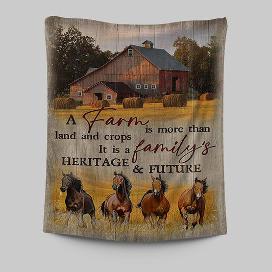 Running Horse A Farm Is More Than Land And Crops Tapestry Print - Inspirational Tapestry Art - Christian Wall Art Home Decor