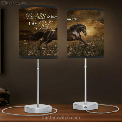 Running Horse Daisy Field Be Still And Know That I Am God Lamb Gift Table Lamb - Christian Bedroom Decor - Gifts For Horse Lovers