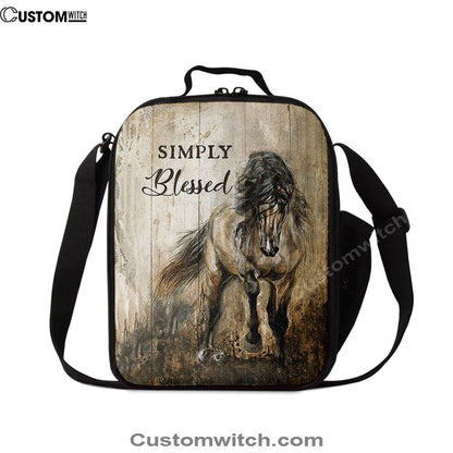 Running Horse Simply Blessed Lunch Bag, Bible Verse Lunch Bag For Men And Women