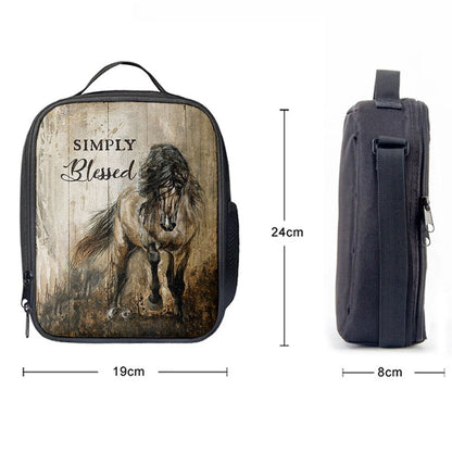 Running Horse Simply Blessed Lunch Bag, Bible Verse Lunch Bag For Men And Women