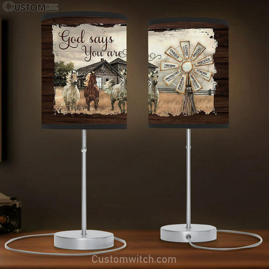 Running Horses God Says You Are Lamb Gift Table Lamb - Christian Bedroom Decor - Gifts For Horse Lovers