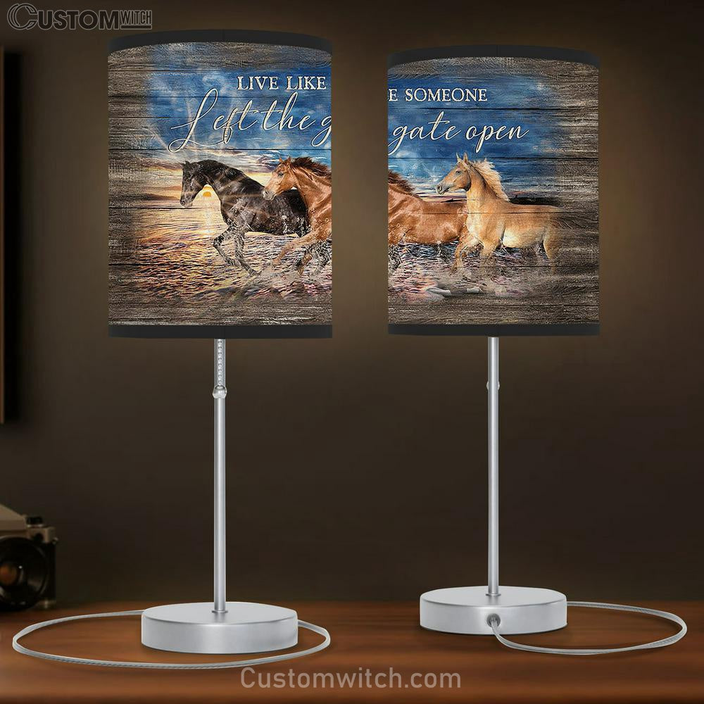 Running Horses Ocean Live Like Someone Lamb Gift Table Lamb - Christian Bedroom Decor - Gifts For Horse Lovers