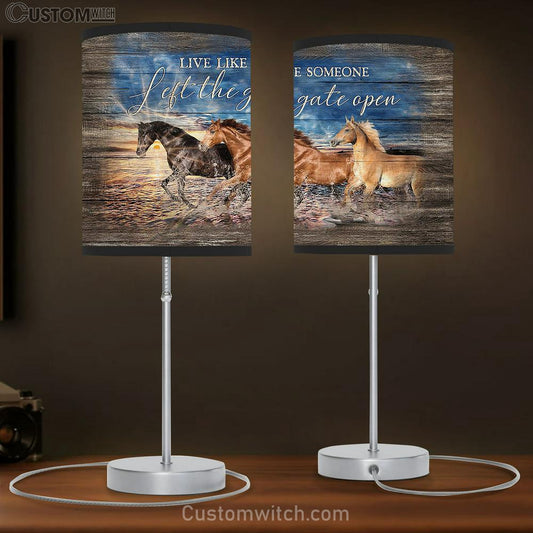 Running Horses Ocean Live Like Someone Lamb Gift Table Lamb - Christian Bedroom Decor - Gifts For Horse Lovers