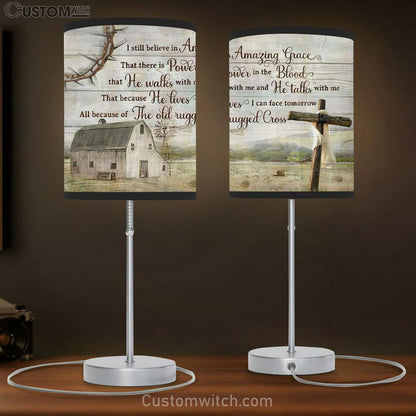 Rustic Farmhouse I Still Believe In Amazing Grace Christian Table Lamb Gift - Christian Bedroom Decor