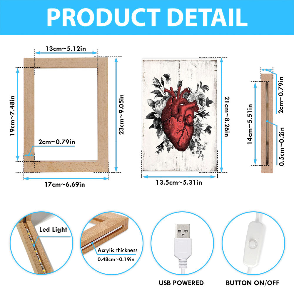 Rustic Floral Heart Art - Decoration For Living Room, Bedroom, Medical Office - Gift For Nurse, Doctor, Rn, Physician Assistant, Women