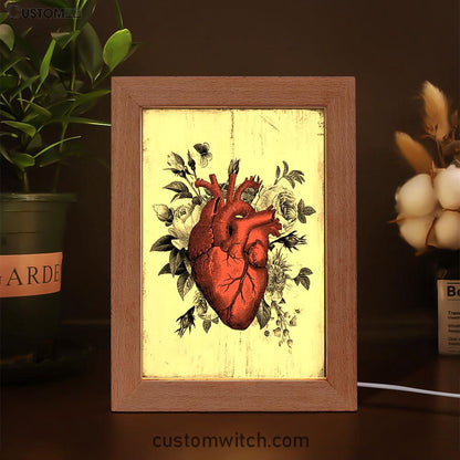 Rustic Floral Heart Art - Decoration For Living Room, Bedroom, Medical Office - Gift For Nurse, Doctor, Rn, Physician Assistant, Women