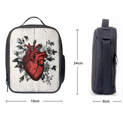 Rustic Floral Heart Lunch Bag, Gift For Nurse, Doctor, Rn, Physician Assistant, Women, Bible Verse Lunch Bag For Men And Women