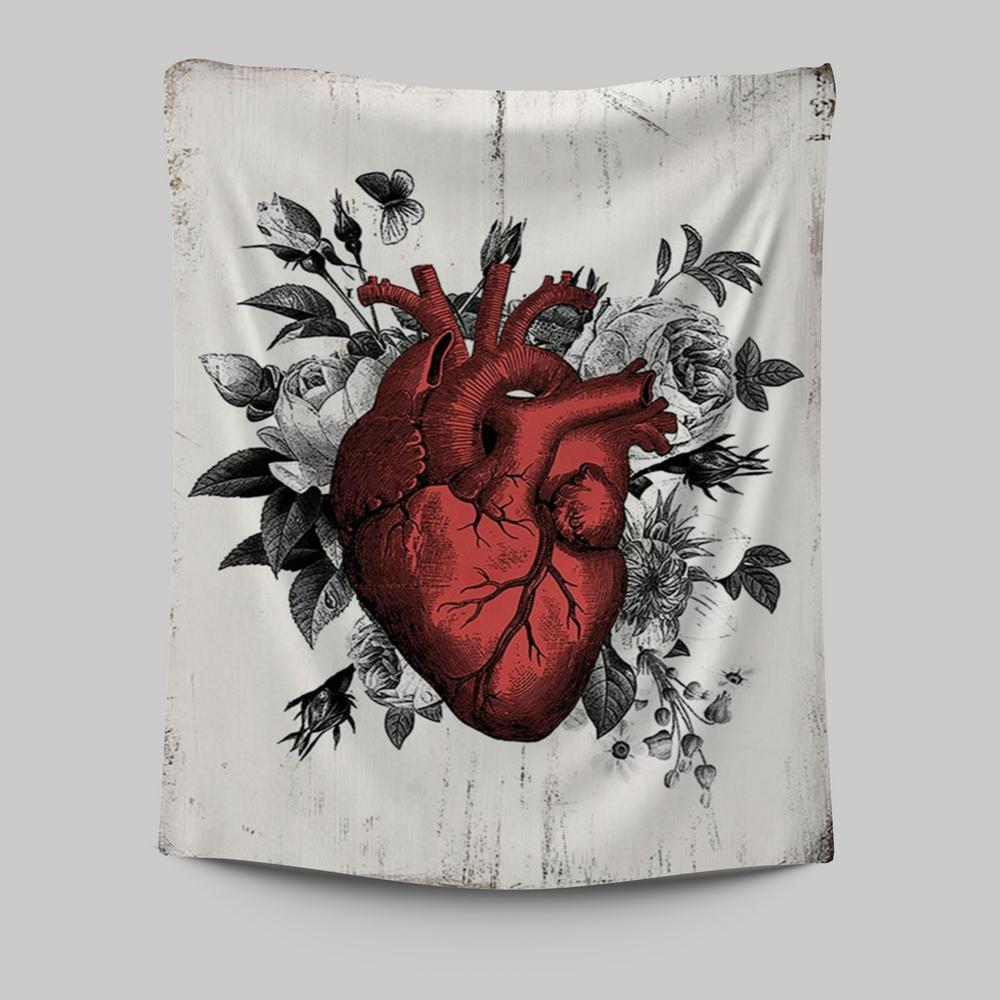 Rustic Floral Heart Wall Art - Decoration For Living Room, Bedroom, Medical Office - Gift For Nurse, Doctor, Rn, Physician Assistant, Women