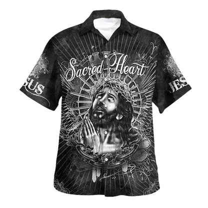 Sacred Heart Jesus Christ Pray Hawaiian Shirt For Men, Christian Hawaiian Shirt, Gift For Christian