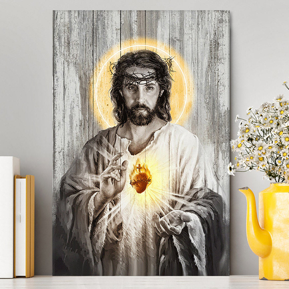 Sacred Heart Of Jesus Canvas Print - Inspirational Canvas Art - Christian Wall Art Home Decor