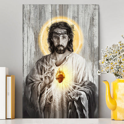 Sacred Heart Of Jesus Canvas Print - Inspirational Canvas Art - Christian Wall Art Home Decor