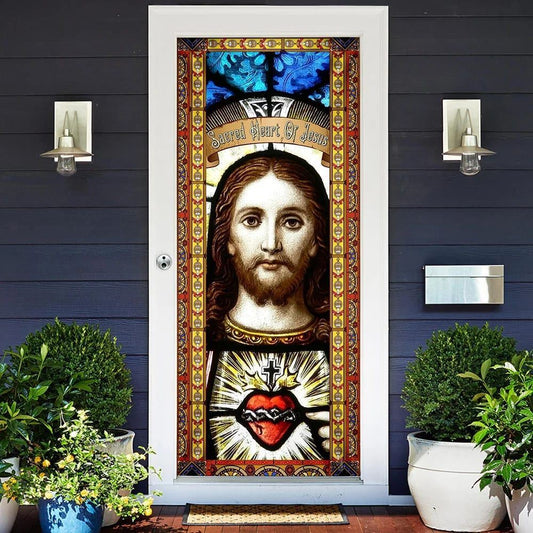 Sacred Heart Of Jesus Christian Door Cover, Christian Door Decor, Door Christian Church, Christian Door Plaques