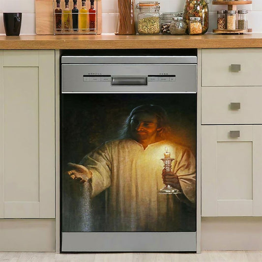 Salt And Light God Jesus Dishwasher Cover, Jesus Christ Dishwasher Wrap, Christian Kitchen Decoration