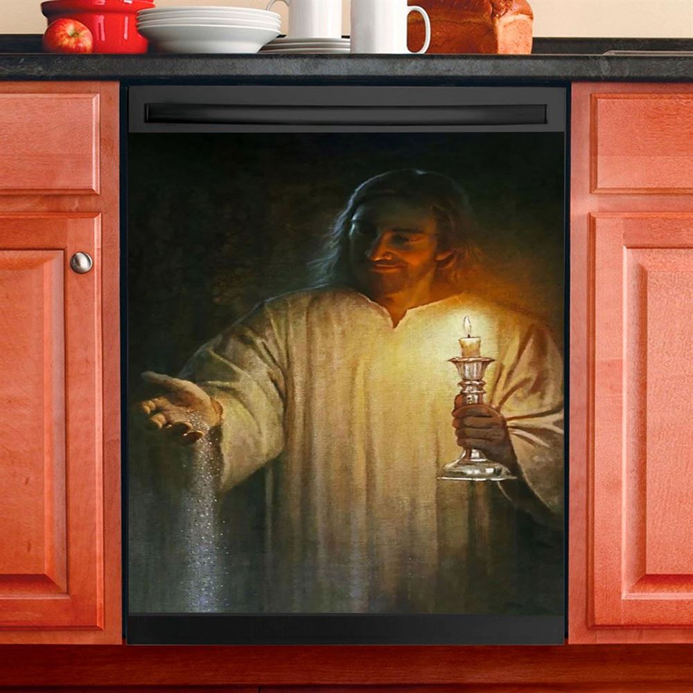 Salt And Light God Jesus Dishwasher Cover, Jesus Christ Dishwasher Wrap, Christian Kitchen Decoration