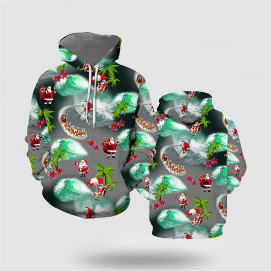 Santa Beach Mery Christmas All Over Print 3D Hoodie For Men & Women, Christmas Hoodie Cute, Christmas Gift, Christmas Fashion