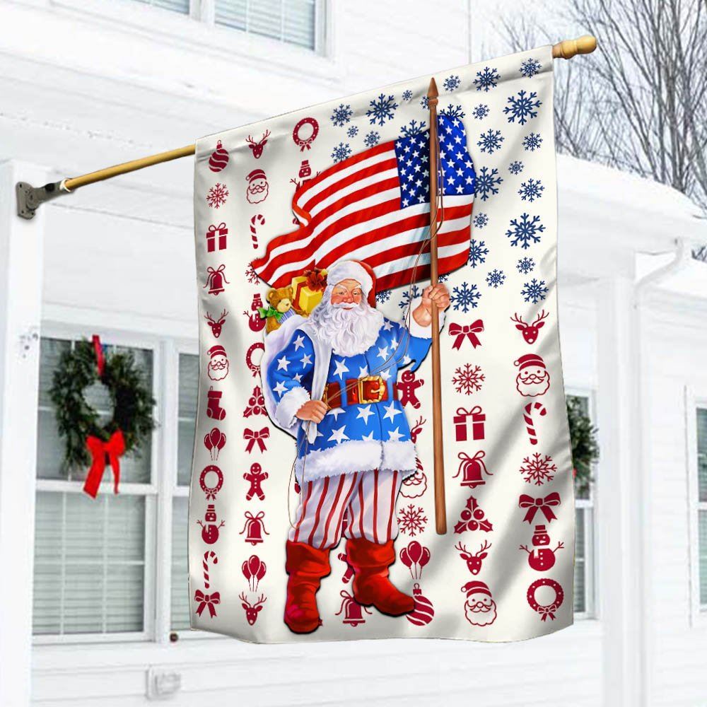 Santa Claus Christmas American Flag, Christmas Garden Flag, Home Decor Accessories, Christmas Outdoor Decor Ideas