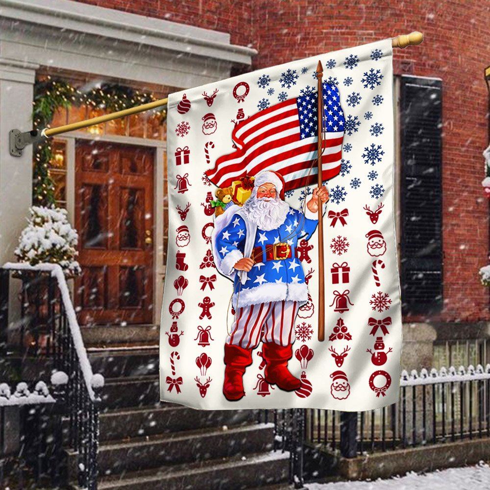 Santa Claus Christmas American Flag, Christmas Garden Flag, Home Decor Accessories, Christmas Outdoor Decor Ideas