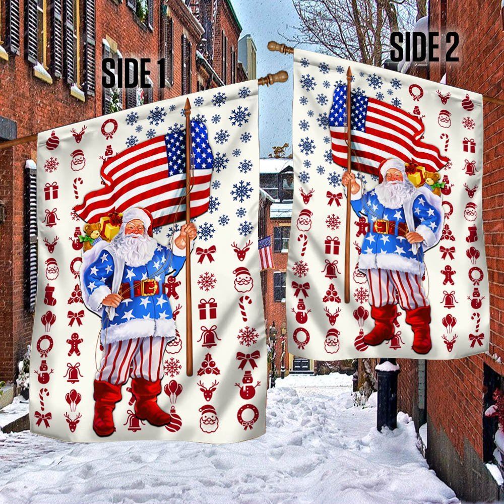Santa Claus Christmas American Flag, Christmas Garden Flag, Home Decor Accessories, Christmas Outdoor Decor Ideas