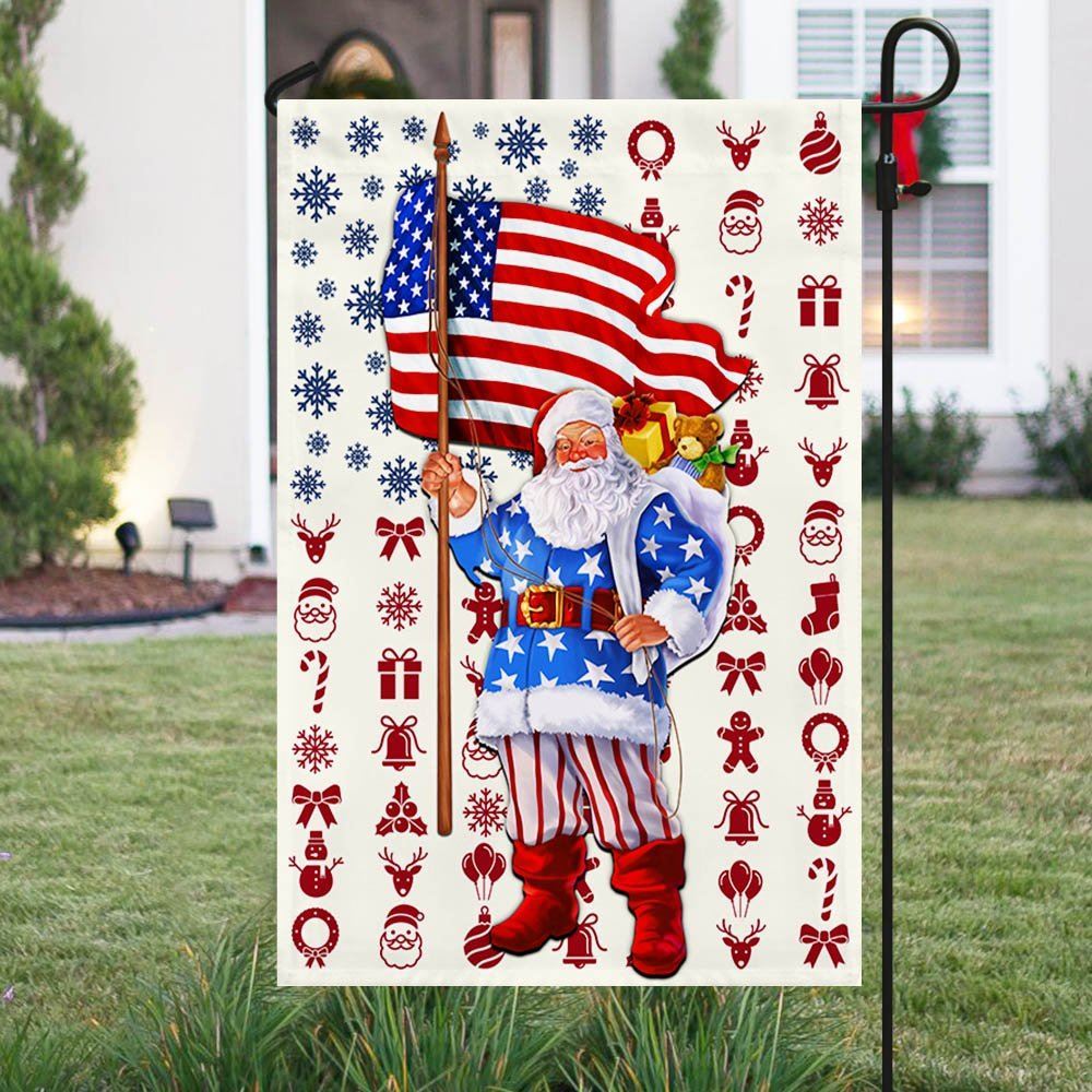 Santa Claus Christmas American Flag, Christmas Garden Flag, Home Decor Accessories, Christmas Outdoor Decor Ideas