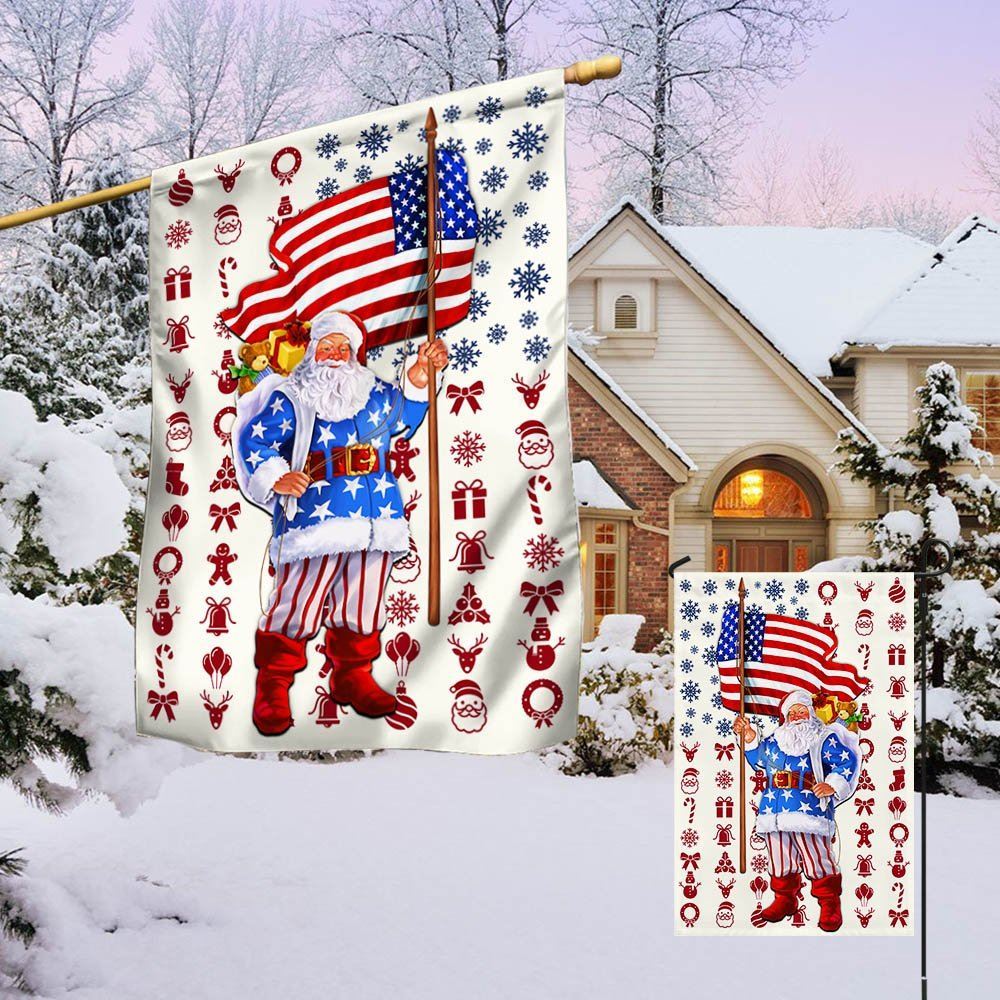 Santa Claus Christmas American Flag, Christmas Garden Flag, Home Decor Accessories, Christmas Outdoor Decor Ideas