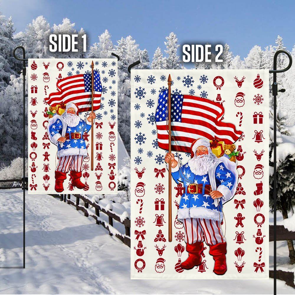 Santa Claus Christmas American Flag, Christmas Garden Flag, Home Decor Accessories, Christmas Outdoor Decor Ideas