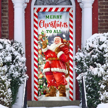 Santa Claus Christmas Door Cover, Merry Christmas To All, Christmas Door Knob Covers, Christmas Outdoor Decoration