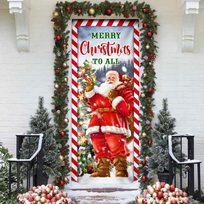 Santa Claus Christmas Door Cover, Merry Christmas To All, Christmas Door Knob Covers, Christmas Outdoor Decoration