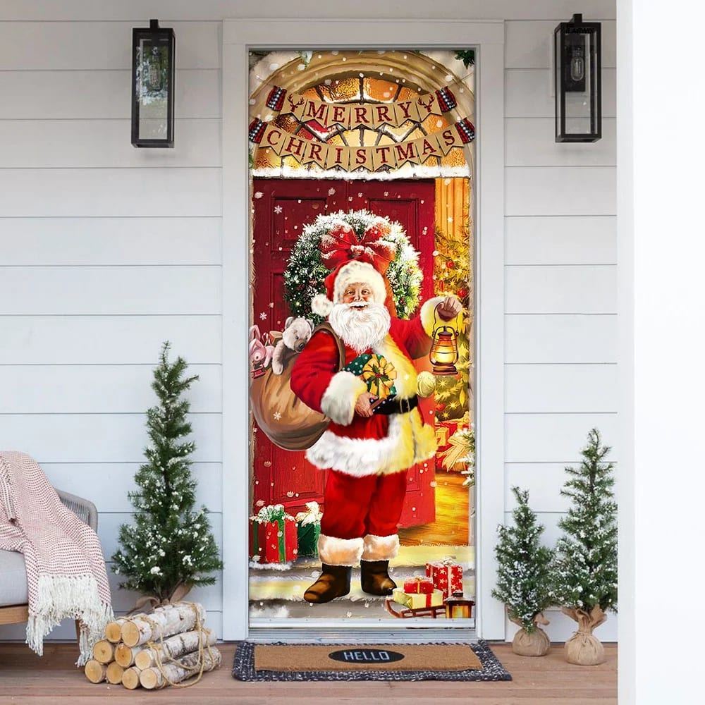 Santa Claus Christmas Door cover Home Decor, Christmas Door Knob Covers, Christmas Outdoor Decoration