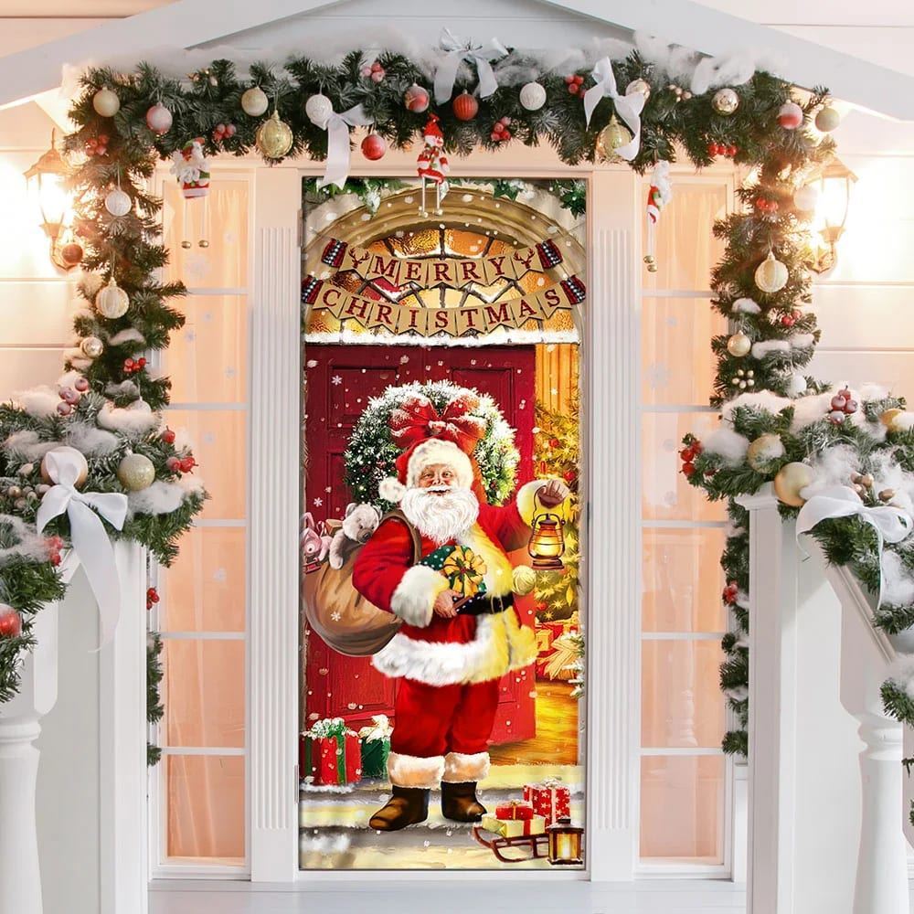 Santa Claus Christmas Door cover Home Decor, Christmas Door Knob Covers, Christmas Outdoor Decoration
