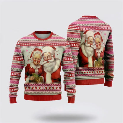 Santa Claus Couples Ugly Christmas Sweater, Best Gift For Holiday, Christmas Crewneck Sweater, Christmas Winter Fashion