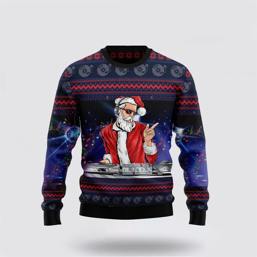 Santa Claus Dance Night Party Ugly Sweater Ugly Christmas Sweater, Best Gift For Holiday, Christmas Crewneck Sweater, Christmas Winter Fashion