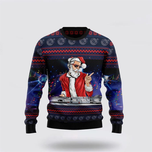 Santa Claus Dance Night Party Ugly Sweater Ugly Christmas Sweater, Best Gift For Holiday, Christmas Crewneck Sweater, Christmas Winter Fashion