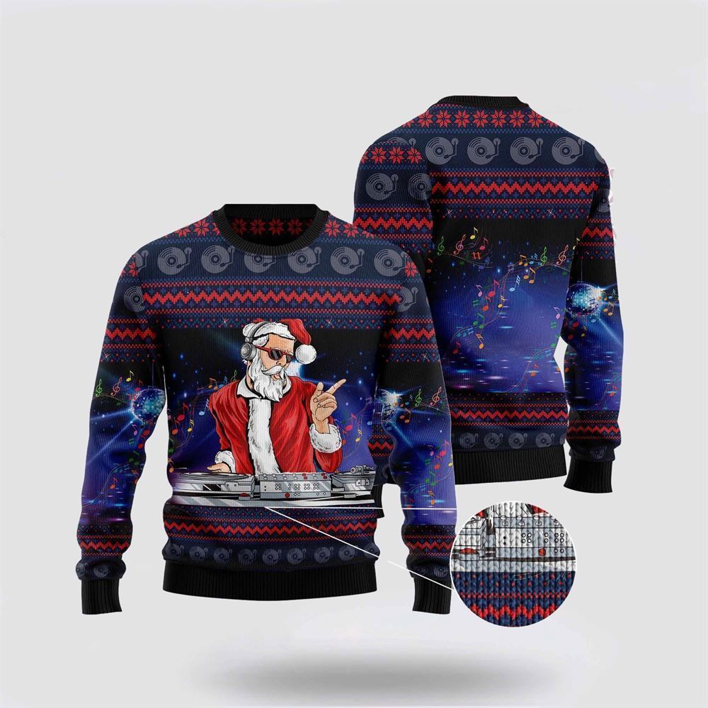 Santa Claus Dance Night Party Ugly Sweater Ugly Christmas Sweater, Best Gift For Holiday, Christmas Crewneck Sweater, Christmas Winter Fashion