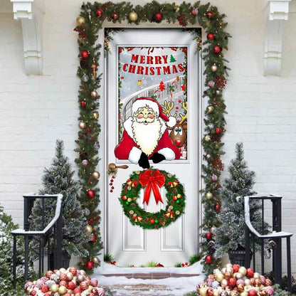 Santa Claus Door Cover, Christmas Door Knob Covers, Christmas Outdoor Decoration