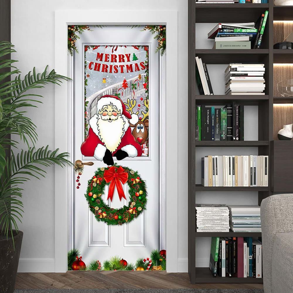 Santa Claus Door Cover, Christmas Door Knob Covers, Christmas Outdoor Decoration